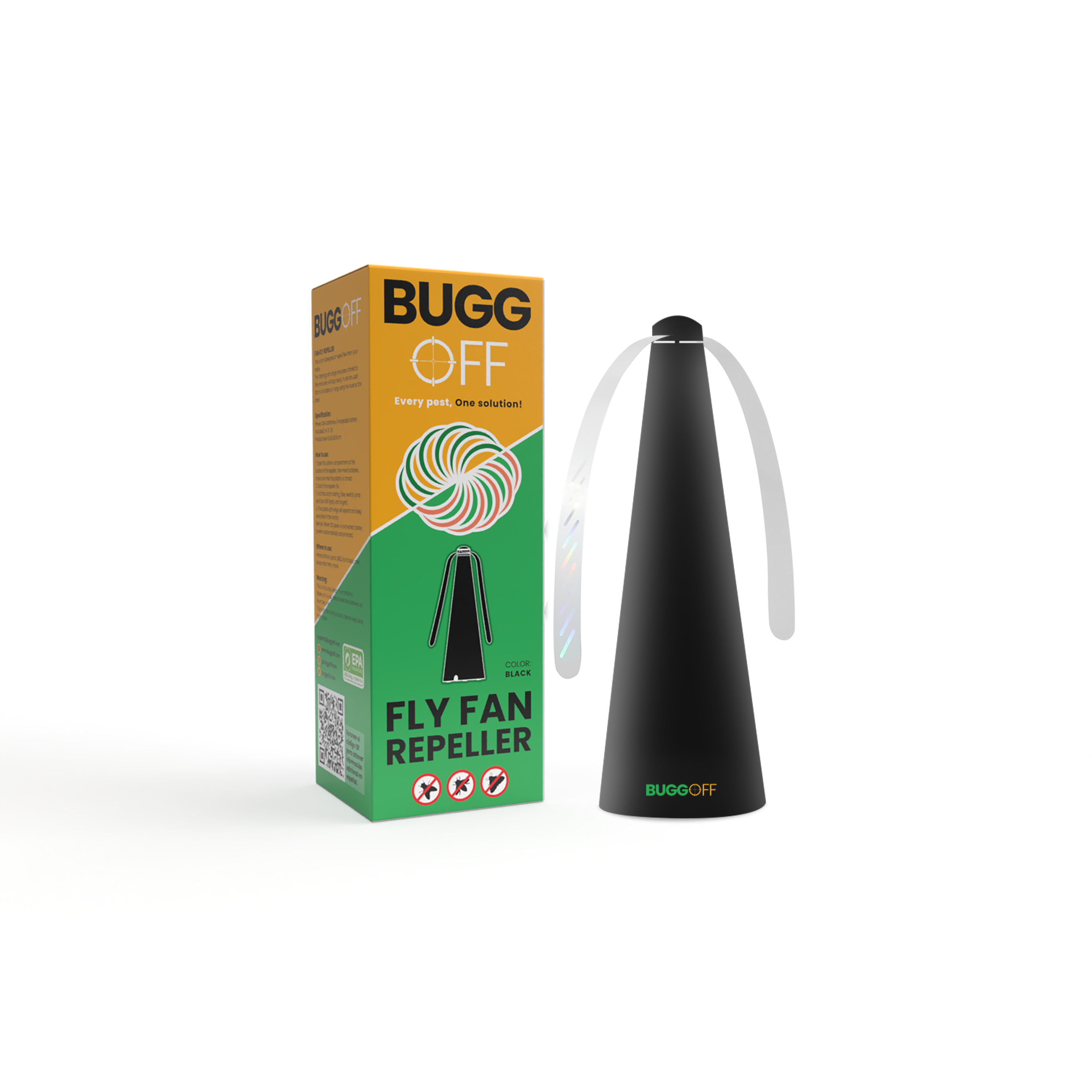 Ventilador repelente de insectos volador con aspas dobles y batería recargable